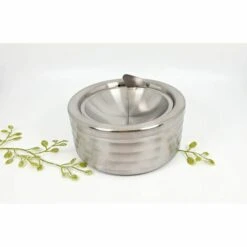 PERLE RARE Cendrier Classique En Métal Argenté Sans Fumée Avec Couvercle Pour Cigarettes – Cendrier Coupe-vent Pour Terrasse, Extérieur, Intérieur, Décoratif, Cendrier En Acier Inoxydable Fantaisie -Poubelle Boutique 67177815 4