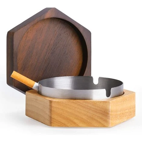 PERLE RARE Cendrier Coupe-vent Pour Mauvaises Herbes Avec Couvercle, Cendrier En Bois Avec Doublure En Acier Inoxydable Pour Une Utilisation En Extérieur Et En Intérieur, Cendrier à Fumer Pour Bureau à Domicile, Grand 3 PERLE RARE Cendrier Coupe-vent Pour Mauvaises Herbes Avec Couvercle, Cendrier En Bois Avec Doublure En Acier Inoxydable Pour Une Utilisation En Extérieur Et En Intérieur, Cendrier à Fumer Pour Bureau à Domicile, Grand