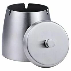 PERLE RARE Cendrier Avec Couvercle Pour Cigarette, Cendriers En Acier Inoxydable Sans Fumée, Sans Odeur, Coupe-vent Pour Table De Bureau à Domicile, Patio Extérieur, Balcon