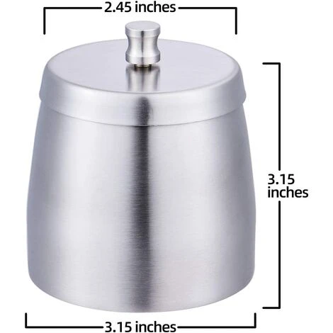 PERLE RARE Petit Cendrier Avec Couvercle Pour Cigarette, Cendriers En Acier Inoxydable Sans Fumée, Sans Odeur, Coupe-vent Pour Table De Bureau à Domicile, Extérieur, Terrasse, Balcon Extérieur (3,1"x3,1"x2,8") 4 PERLE RARE Petit Cendrier Avec Couvercle Pour Cigarette, Cendriers En Acier Inoxydable Sans Fumée, Sans Odeur, Coupe-vent Pour Table De Bureau à Domicile, Extérieur, Terrasse, Balcon Extérieur (3,1"x3,1"x2,8") – Image 2