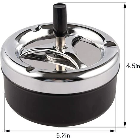 PERLE RARE Cendrier à Cigarettes De Table Moderne En Acier Inoxydable Avec Plateau Tournant, Cendrier à Cigarettes Pour Une Utilisation En Intérieur Ou En Extérieur, Porte-cendres Pour Fumeurs, Cendrier De Bureau 4 PERLE RARE Cendrier à Cigarettes De Table Moderne En Acier Inoxydable Avec Plateau Tournant, Cendrier à Cigarettes Pour Une Utilisation En Intérieur Ou En Extérieur, Porte-cendres Pour Fumeurs, Cendrier De Bureau – Image 2