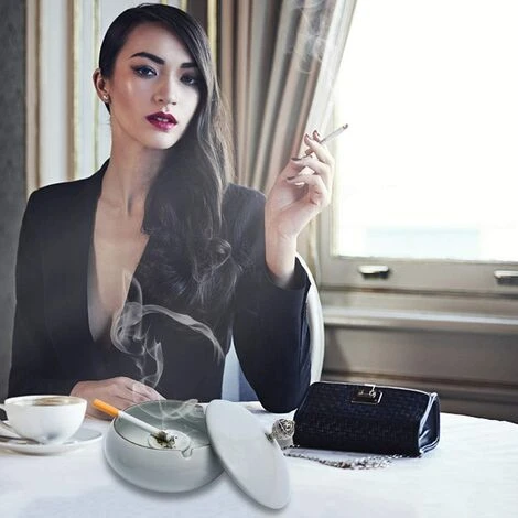 Cisea Cendrier Céramique Avec Couvercle,Cigarettes Cendrier,Cendrier Coupe-Vent, Cendrier Pour Extérieur,Intérieur, Balcon,Jardin,Bureau 4 Cisea Cendrier Céramique Avec Couvercle,Cigarettes Cendrier,Cendrier Coupe-Vent, Cendrier Pour Extérieur,Intérieur, Balcon,Jardin,Bureau – Image 2