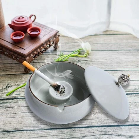 Cisea Cendrier Céramique Avec Couvercle,Cigarettes Cendrier,Cendrier Coupe-Vent, Cendrier Pour Extérieur,Intérieur, Balcon,Jardin,Bureau 7 Cisea Cendrier Céramique Avec Couvercle,Cigarettes Cendrier,Cendrier Coupe-Vent, Cendrier Pour Extérieur,Intérieur, Balcon,Jardin,Bureau – Image 5