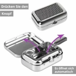 FLYME Cendrier De Poche Anti Odeur, Cendrier Portable, Cendrier Voiture,Mini Acier Inoxydable Cendrier,Mini Cendrier Pour L'usage Extérieur, Cendrier De Cigarette Avec Couvercle Clé Chaîne (Noir) 11 FLYME Cendrier De Poche Anti Odeur, Cendrier Portable, Cendrier Voiture,Mini Acier Inoxydable Cendrier,Mini Cendrier Pour L'usage Extérieur, Cendrier De Cigarette Avec Couvercle Clé Chaîne (Noir) -Poubelle Boutique 67806824 5