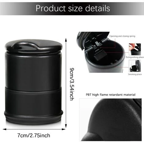 FLYME Cendrier De Voiture, Cendrier De Voiture Avec Couvercle Portable Cendrier Voiture Sans Fumée Cendrier De Voiture Cendrier Véhicule Sans Fumée, Pour Voiture Maison Bureau Et Voyage 4 FLYME Cendrier De Voiture, Cendrier De Voiture Avec Couvercle Portable Cendrier Voiture Sans Fumée Cendrier De Voiture Cendrier Véhicule Sans Fumée, Pour Voiture Maison Bureau Et Voyage – Image 2