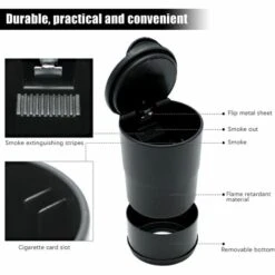 FLYME Cendrier De Voiture, Cendrier De Voiture Avec Couvercle Portable Cendrier Voiture Sans Fumée Cendrier De Voiture Cendrier Véhicule Sans Fumée, Pour Voiture Maison Bureau Et Voyage 10 FLYME Cendrier De Voiture, Cendrier De Voiture Avec Couvercle Portable Cendrier Voiture Sans Fumée Cendrier De Voiture Cendrier Véhicule Sans Fumée, Pour Voiture Maison Bureau Et Voyage -Poubelle Boutique 67807051 4