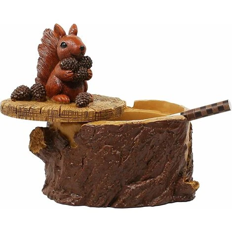 FLYME Cendrier Cigarettes Avec Couvercle Mignon Vivid Forest Animal Cendrier Support Pour Intérieur Et Extérieur-Écureuil 3 FLYME Cendrier Cigarettes Avec Couvercle Mignon Vivid Forest Animal Cendrier Support Pour Intérieur Et Extérieur-Écureuil