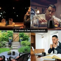 FLYME Exterieur Inoxydable, Cendrier Avec Couvercle Anti Odeur, Cendrie Avec Tapis Antidérapant Pour Interieur Exterieur Jardin Balcon Bar Bureau, Noir (petit) -Poubelle Boutique 67808716 4