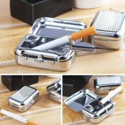 FLYME Cendrier De Poche Anti Odeur,Cendrier Portable, Cendrier Voiture,Mini Acier Inoxydable Cendrier,Mini Cendrier Pour L'usage Extérieur, Cendrier De Cigarette Avec Couvercle Clé Chaîne 10 FLYME Cendrier De Poche Anti Odeur,Cendrier Portable, Cendrier Voiture,Mini Acier Inoxydable Cendrier,Mini Cendrier Pour L'usage Extérieur, Cendrier De Cigarette Avec Couvercle Clé Chaîne -Poubelle Boutique 67809018 4