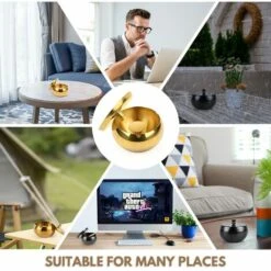 FLYME Cendrier, Cendrier Exterieur Grand XXL, Cendrier Ultra Résistant, Écurie Cendriers, Cendrier Déodorant Pour Balcon Maison Restaurant, Loin De La Tempête, Très Pratique Pour L’extérieur, Or -Poubelle Boutique 67809135 3