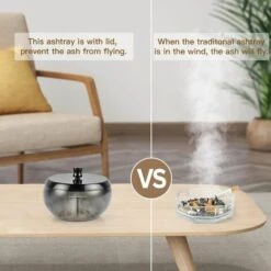 FLYME Cendrier, Cendrier Exterieur Grand XXL, Cendrier Ultra Résistant, Écurie Cendriers, Cendrier Déodorant Pour Balcon Maison Restaurant, Loin De La Tempête, Très Pratique Pour L’extérieur, Or -Poubelle Boutique 67809135 5