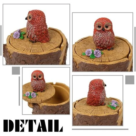 FLYME Cendrier Cigarettes Avec Couvercle Mignon Vivid Forest Animal Cendrier Support Pour Intérieur Et Extérieur-Hibou 4 FLYME Cendrier Cigarettes Avec Couvercle Mignon Vivid Forest Animal Cendrier Support Pour Intérieur Et Extérieur-Hibou – Image 2