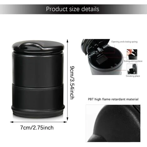 FLYME Cendrier De Voiture, Cendrier De Voiture Avec Couvercle Cendrier De Voiture Portable Cendrier Voiture Sans Fumée Cendrier Cigarette Voiture, Pour Voiture, Maison, Bureau Et Voyage 4 FLYME Cendrier De Voiture, Cendrier De Voiture Avec Couvercle Cendrier De Voiture Portable Cendrier Voiture Sans Fumée Cendrier Cigarette Voiture, Pour Voiture, Maison, Bureau Et Voyage – Image 2