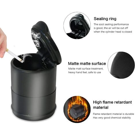 FLYME Cendrier De Voiture, Cendrier De Voiture Avec Couvercle Cendrier De Voiture Portable Cendrier Voiture Sans Fumée Cendrier Cigarette Voiture, Pour Voiture, Maison, Bureau Et Voyage 5 FLYME Cendrier De Voiture, Cendrier De Voiture Avec Couvercle Cendrier De Voiture Portable Cendrier Voiture Sans Fumée Cendrier Cigarette Voiture, Pour Voiture, Maison, Bureau Et Voyage – Image 3