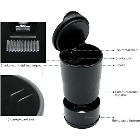 FLYME Cendrier De Voiture, Cendrier De Voiture Avec Couvercle Cendrier De Voiture Portable Cendrier Voiture Sans Fumée Cendrier Cigarette Voiture, Pour Voiture, Maison, Bureau Et Voyage 6 FLYME Cendrier De Voiture, Cendrier De Voiture Avec Couvercle Cendrier De Voiture Portable Cendrier Voiture Sans Fumée Cendrier Cigarette Voiture, Pour Voiture, Maison, Bureau Et Voyage – Image 4