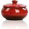 FLYME Cendrier En Céramique Avec Couvercle, Cendrier Coupe-vent Pour Cigarette Intérieure Ou Extérieure (rouge) -Poubelle Boutique 67812842 1
