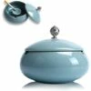 FLYME Cendrier En Céramique Avec Couvercle, Cendrier à Cigarettes, Cendrier Coupe-vent, Extérieur, Intérieur, Balcon, Jardin, Bureau, 1pcs -Poubelle Boutique 67813366 1