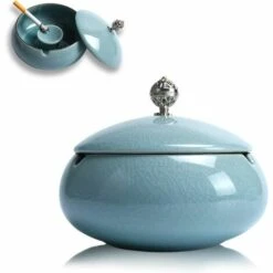 FLYME Cendrier En Céramique Avec Couvercle, Cendrier à Cigarettes, Cendrier Coupe-vent, Extérieur, Intérieur, Balcon, Jardin, Bureau, 1pcs