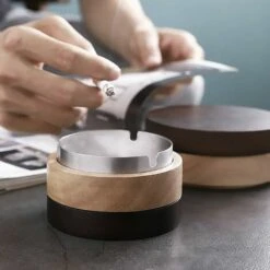 FLYME Cendrier D'extérieur Au Design Original Avec Cendrier Déodorant à Couvercle De Fermeture, Cendrier à Cigares Coupe-vent Portable Pour Intérieur Et Extérieur (2 Boîtes) -Poubelle Boutique 67813492 4