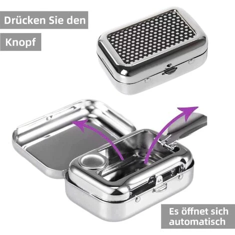 HABIENTôT Cendrier De Poche Anti Odeur, Oi-FRIS Cendrier Portable, Cendrier Voiture,Mini Acier Inoxydable Cendrier,Mini Cendrier Pour L'usage Extérieur, Cendrier De Cigarette Avec Couvercle Clé Chaîne (Noir) 4 HABIENTôT Cendrier De Poche Anti Odeur, Oi-FRIS Cendrier Portable, Cendrier Voiture,Mini Acier Inoxydable Cendrier,Mini Cendrier Pour L'usage Extérieur, Cendrier De Cigarette Avec Couvercle Clé Chaîne (Noir) – Image 2