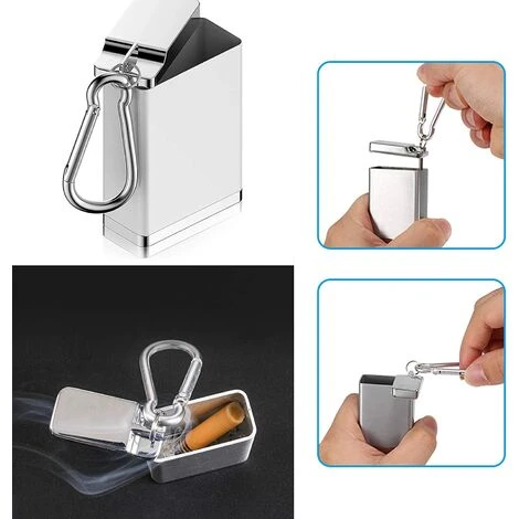 HABIENTôT Cendrier Portable Avec Porte-Clés Cendrier De Poche Mini Cendrier Portable Mini Cendrier De Voyage Extérieur Cendrier De Poche Anti-Odeurs Pour L'Extérieur Avec Couvercle Anti-Odeur 1 PCS—Oi-FRIS (Argent) 6 HABIENTôT Cendrier Portable Avec Porte-Clés Cendrier De Poche Mini Cendrier Portable Mini Cendrier De Voyage Extérieur Cendrier De Poche Anti-Odeurs Pour L'Extérieur Avec Couvercle Anti-Odeur 1 PCS—Oi-FRIS (Argent) – Image 4