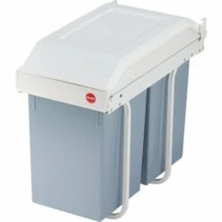 Poubelle De Tri Encastrable Universelle Avec Deux Seaux Multi-box Hailo - Contenance 2 X 15 L - Crème